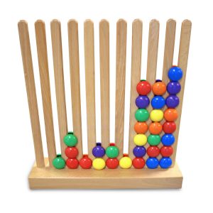 Houten standaard met 10 rijen (t.b.v. 100 rollen reuzen Aximo)