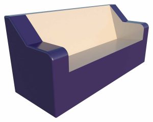 Driezitsbank Classic met armleuningen 186 x 70 x 85 cm