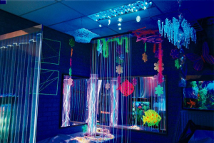 Fluo waterval breed 100 cm (49 draden van 250 cm)