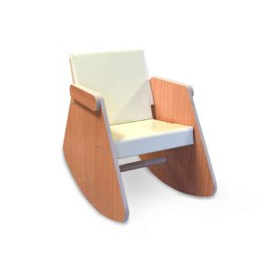 Schommelstoel Equilibrio, bekleding in bisonyl crème 02