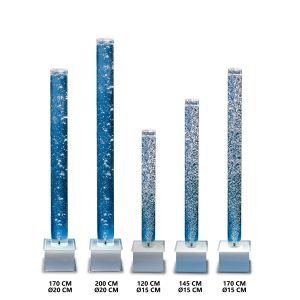 Van € 742 voor € 593,5: Bubbelunit ø 20 cm, h 170 cm (40L), vierkante voet (29 x 29 x 20 cm) -ACTIE-