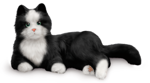 Interactieve kat Blacky, kleur zwart/wit
