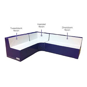 Hoekdeel Flexion, 105 x 105 x 80 cm