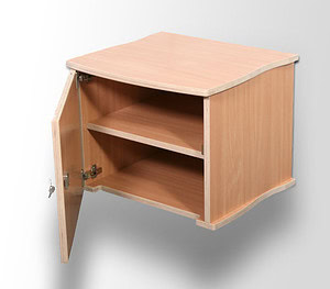 Hangend muziekkastje met deurtjes zonder speakers Beuken