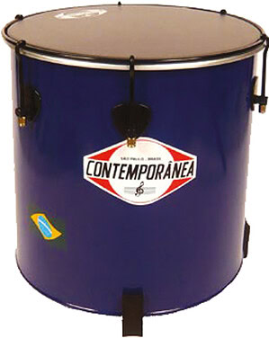 Bonte Bastrommel blauw ø 30 cm, 45 cm hoog