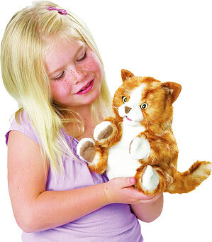 Handpop Kat oranje 20 cm