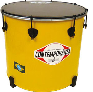 Bonte Bastrommel geel ø 41 cm, 50 cm hoog