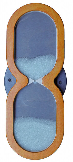 Zandloper Langzaam, 48 x 18 cm (hout, wandmontage)