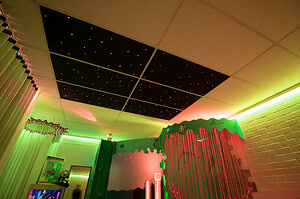 6 Astro LED system ceiling panels 60x60 cm, black incl. 3 mtr. cord