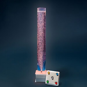 Interactieve bubbelunit met kussen aan kabel ø 20 cm, h 170 cm (40L), vierkante voet 29x29x20 cm