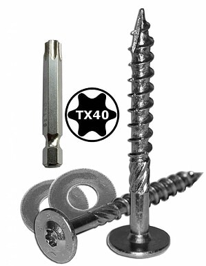 Schroeven (set van 2) voor houtbevestiging RVS 316 haak