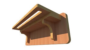 Verstelbare wandbeugel t.b.v. watermuur 45 cm (Beuken)