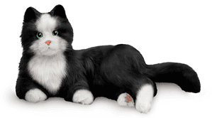 Interactieve kat Blacky, kleur zwart/wit