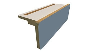 Witte verstelbare wandbeugel t.b.v. watermuur 45 cm