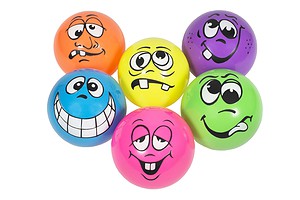 Funny faces ballen, ø 25 cm, set van 6