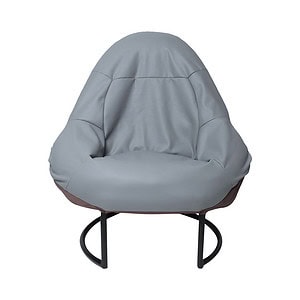 Poire beleefstoel grijs/bruin met zwart frame