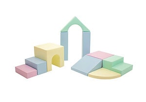 Speelblokken set Combi, 10-delig in pasteltinten