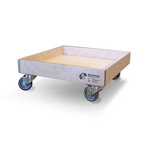 Verrijdbaar plateau t.b.v. bubbelunit met ø 12 ronde voet en voor alle bubbels met vierkante voet