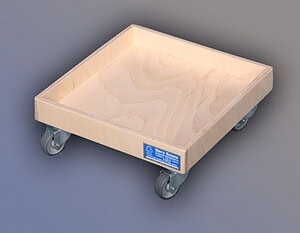 Verrijdbaar plateau t.b.v. bubbelunit met ø 15, ø 20 en ø 25 cm (ronde voet)