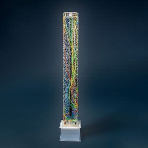 Blacklight bubbelunit ø 20 cm x h 170 cm UV (40L) - vierkante voet (29 x 29 x 20 cm)