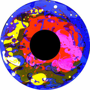 6" Magnetisch Vloeistofwiel 8A - multi-colour 'Tutti Frutti'