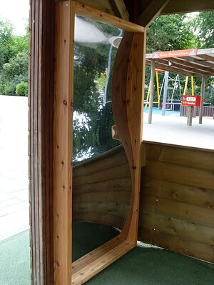 Lachspiegel staand (wandmontage, buitenuitvoering)