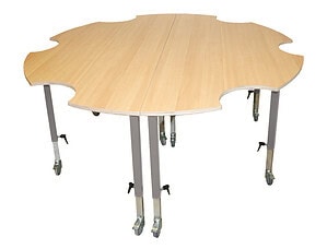 Yin en Yang tafels met buikuitsparing, set van twee stuks